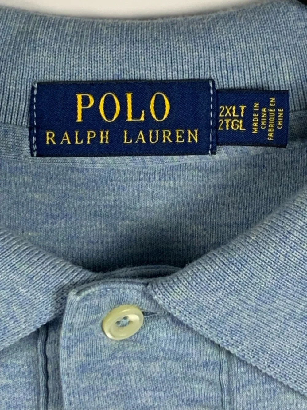 Polo Ralph Lauren Men’s 2XLT Big Tall Blue Polo Shirt Pony Logo Cotton